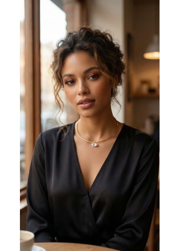 Erb Pirinç Gold Renk Choker Model Zirkon Taşlı Kadın Kolye