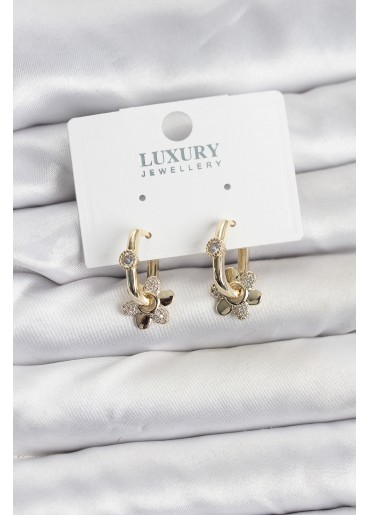 Erb Zirkon Taşlı Pirinç Kadın Göçmen Küpesi