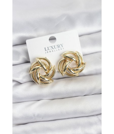 Erb Gold Renk Pirinç Keskin Sarmal Model Kadın Küpe