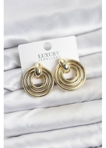 Erb Gold Renk Pirinç Vintage Kadın Küpe