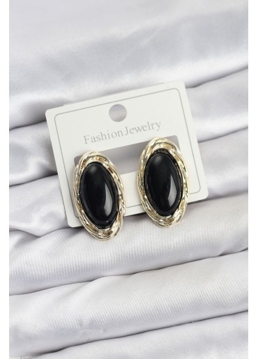 Erb Siyah Badem Model Vintage Kadın Küpe