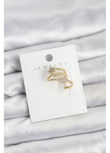 Erb Gold Renk Zirkon Taşlı Yıldız Model Kıkırdak Earcuff Küpe