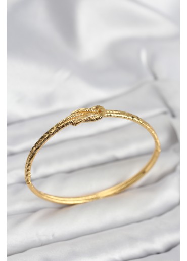 Erb Pirinç Gold Renk Düğüm Model Kadın Kelepçe Bileklik