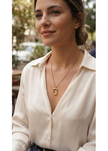 Erb 316L Çelik Zincir Gold Renk Model Kadın Kolye