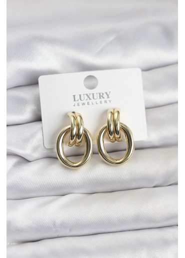 Erb Gold Renk Pirinç Vintage Kadın Küpe