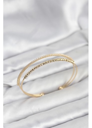 Erb Dorika Model Pirinç Gold Renk Kadın Bileklik