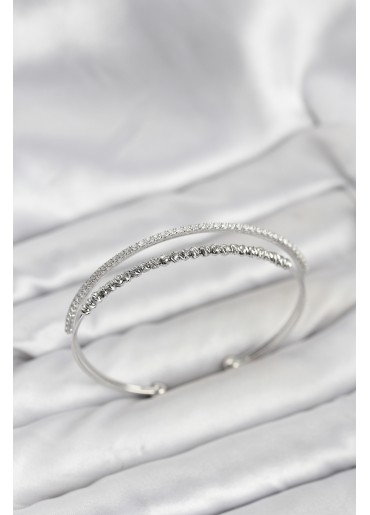Erb Dorika Model Pirinç Gümüş Renk Kadın Bileklik