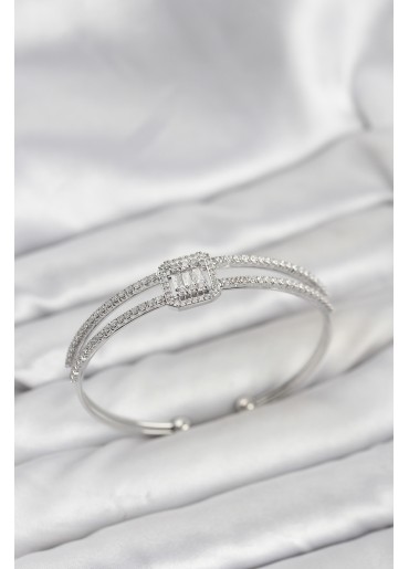 Erb Pirinç Gümüş Renk Baget Model Kadın Bileklik