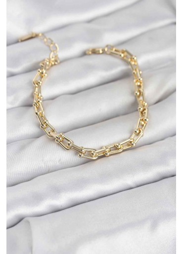 Erb Gold Renk Tifani Model Pirinç Kadın Bileklik