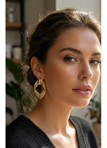 Erb Vintage Gold Renk Pirinç Kadın Küpe