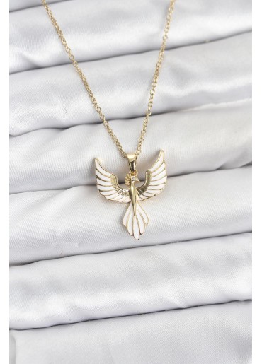 Erb 316L Çelik Zincir Gold Renk Anka Kuşu Model Kadın Kolye