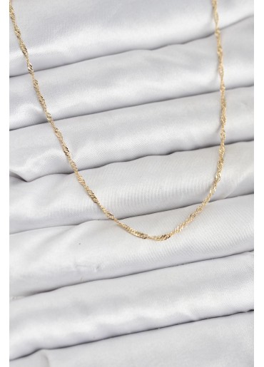 Erb CM 14K Gold Renk Pirinç Ezme Burgu Model Kadın Kolye