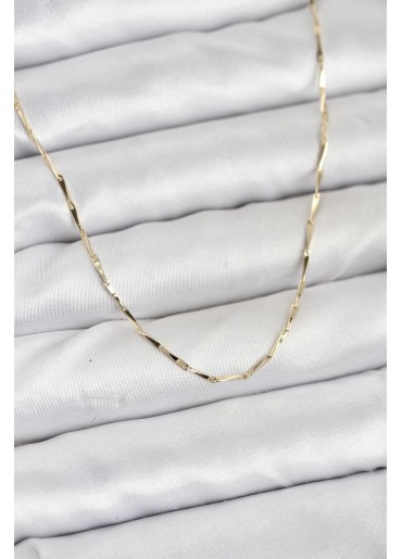 Erb CM 14K Gold Renk İnce Kesim Çubuk Model Zincir Kadın Kolye