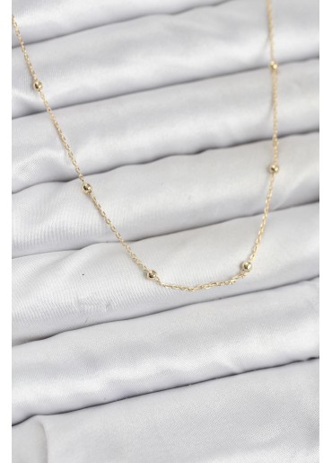 Erb CM 14K Gold Renk Minik Top Zincirli Kadın Kolye