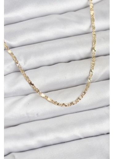 Erb CM 14K Gold Renk Lazerli Zincir Model Kadın Kolye