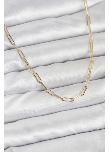 Erb CM 14K Gold Renk Pirinç Ataç Zincir Kadın Kolye