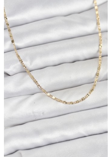 Erb CM 14K Gold Renk Lazer İnce Zincirli Kadın Kolye