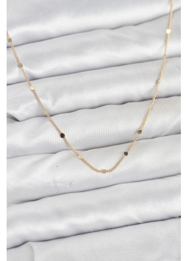 Erb CM 14K Gold Renk Ezme Pul Model 60 Cm Kadın Kolye