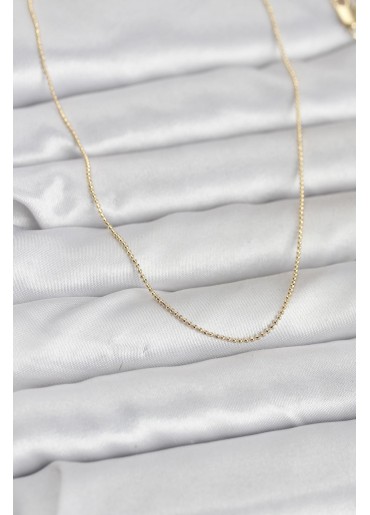 Erb CM 14K Gold Renk İnce Top Zincirli 60 Cm Kadın Kolye