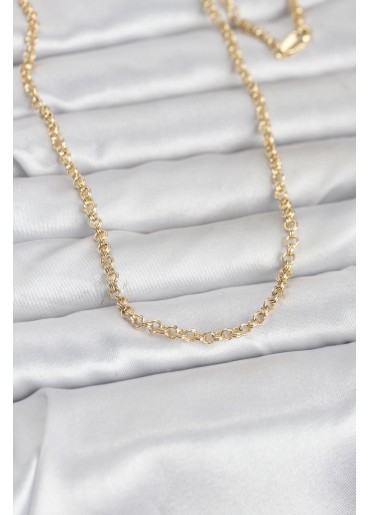 Erb CM 14K Gold Renk Halka Zincir Model 60 Cm Kadın Kolye