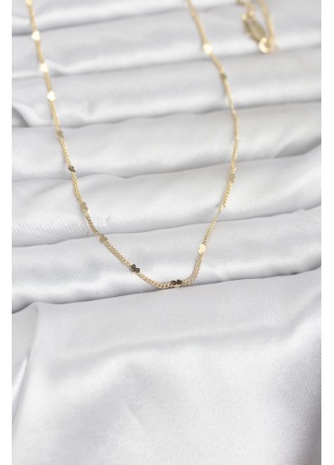 Erb CM 14K Gold Renk Ezme Kalp Detaylı 60 Cm Zincir Kadın Kolye