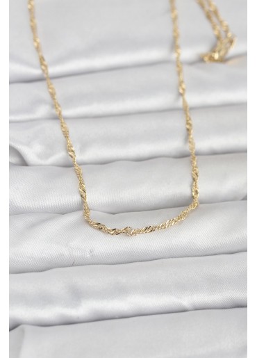 Erb CM 14K Gold Renk Burgu Zincirli 60 Cm Kadın Kolye