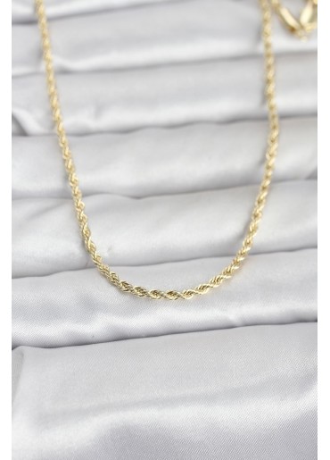 Erb CM 14K Gold Renk Burgu Model Zincirli 60 Cm Kadın Kolye