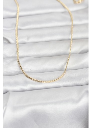 Erb CM 14K Gold Renk Yassı Zincir Model 60 Cm Kadın Kolye