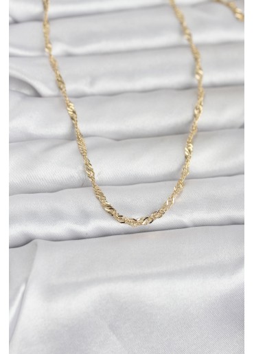 Erb CM 14K Gold Renk Burgu Yassı Model 60 Cm Kadın Kolye