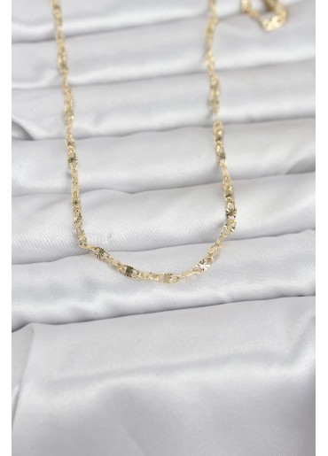 Erb CM 14K Gold Renk Lazerli Gemici Zincir Model 60 Cm Kadın Kolye