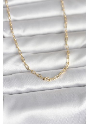 Erb CM 14K Gold Renk Ataç Zincir Model 60 Cm Kadın Kolye