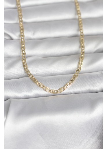 Erb CM 14K Gold Renk Lazer Kesim Zincirli Model 60 Cm Kadın Kolye