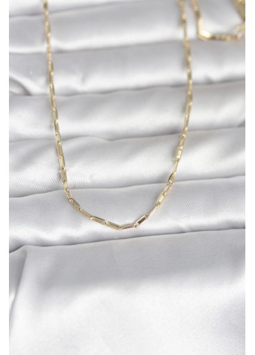 Erb CM 14K Gold Renk İnce Ataç Zincir Model 60 Cm Kadın Kolye