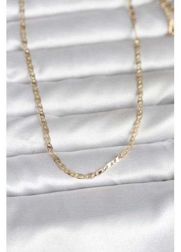 Erb CM 14K Gold Renk Yassı Zincir Model 60 Cm Kadın Kolye