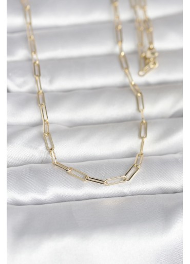 Erb CM 14K Gold Renk Ataç Zincirli Model 60 Cm Kadın Kolye