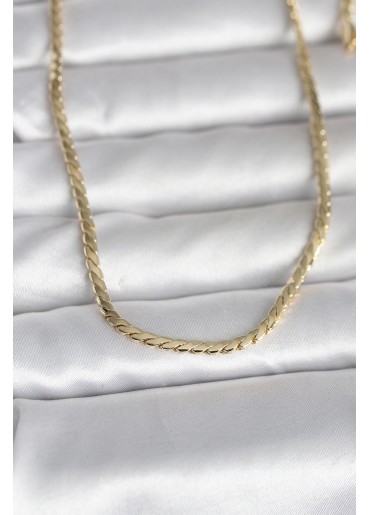 Erb CM 14K Gold Renk Yassı Model 60 Cm Kadın Kolye