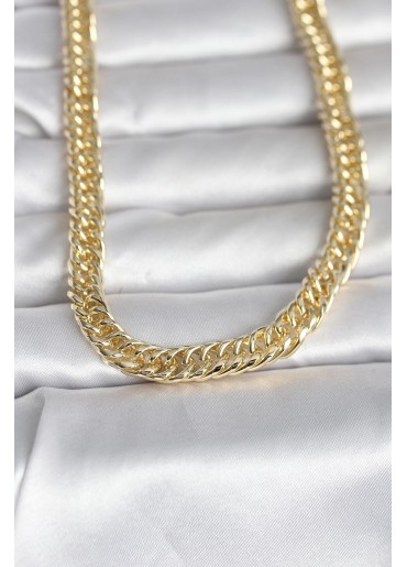 Erb CM 14K Gold Renk Kalın Zincir Model 60 Cm Kadın Kolye