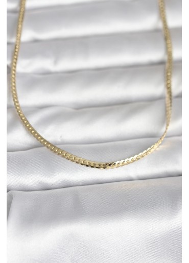 Erb CM 14K Gold Renk Yassı Zincir Model 45 Cm Kadın Kolye