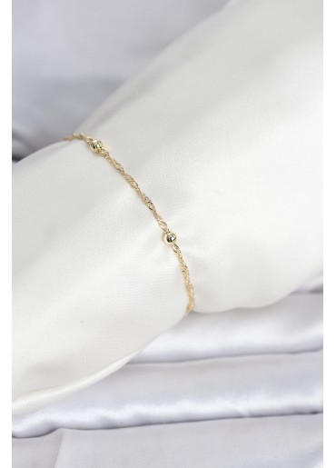 Erb CM 14K Gold Renk Burgu Topçuk Model Kadın Bileklik