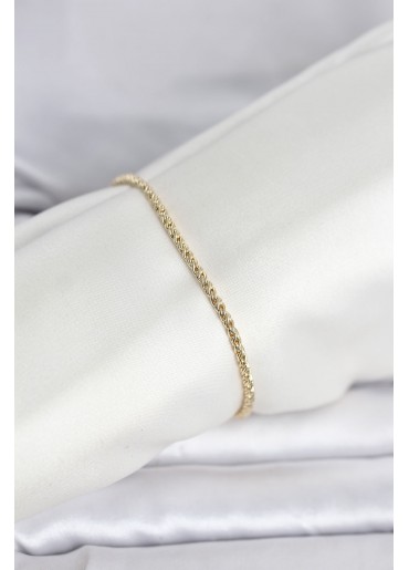 Erb CM 14K Gold Renk Burgulu Zincir Model Kadın Bileklik