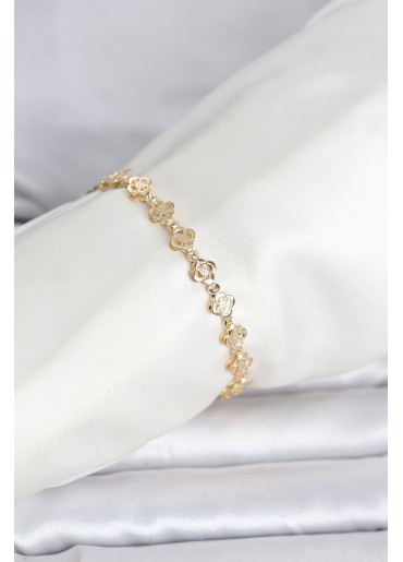 Erb CM 14K Gold Renk Yonca Model Kadın Bileklik