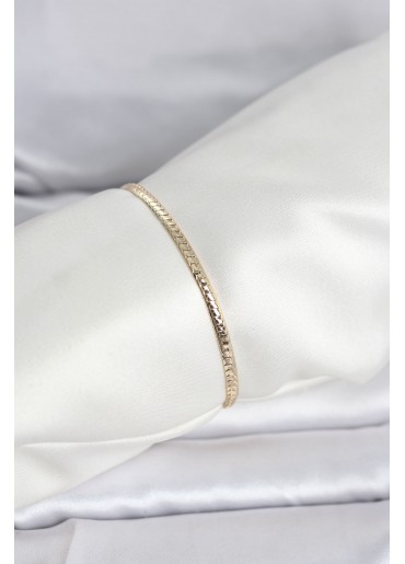 Erb CM 14K Gold Renk Yassı Zincir Model Kadın Bileklik