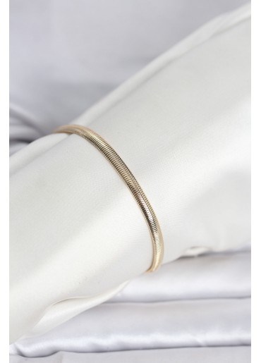 Erb CM 14K Gold Renk Yassı Yılan Zincir Model Kadın Bileklik