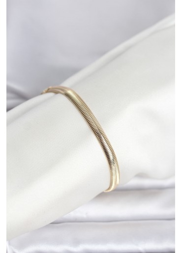 Erb CM 14K Gold Renk Yassı Zincir Yılan Model Kadın Bileklik