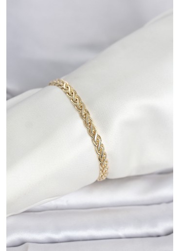 Erb CM 14K Gold Renk Sarmal Zincir Model Kadın Bileklik