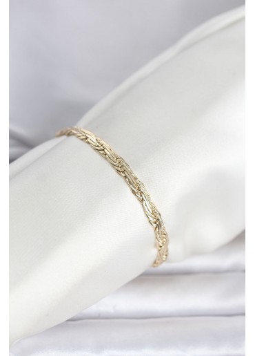 Erb CM 14K Gold Renk Ezme Sarmal Zincir Model Kadın Bileklik