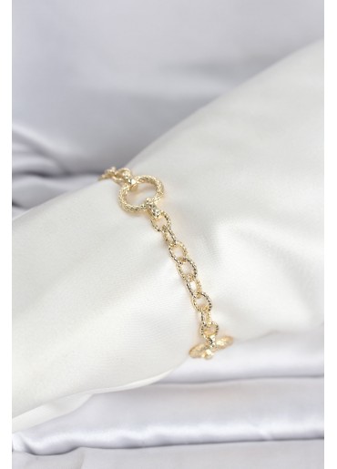 Erb CM 14K Gold Renk Lazerli Halka Model Kadın Bileklik