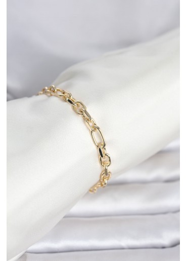 Erb CM 14K Gold Renk Kalın Zincir Model Kadın Bileklik