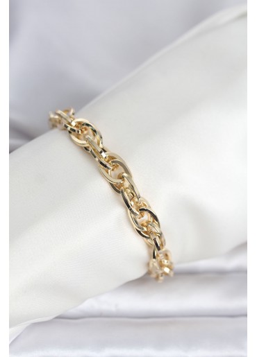 Erb CM 14K Gold Renk Kalın Burgu Zincirli Model Kadın Bileklik