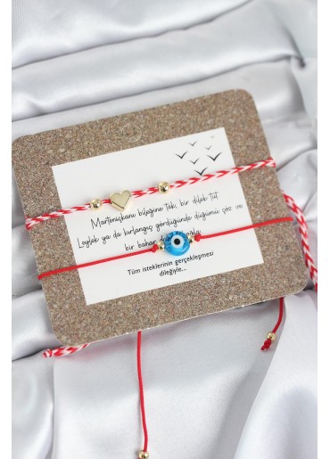 Erb Marteniçka Bileklik 2\'li Nazar Ve Kalp Model